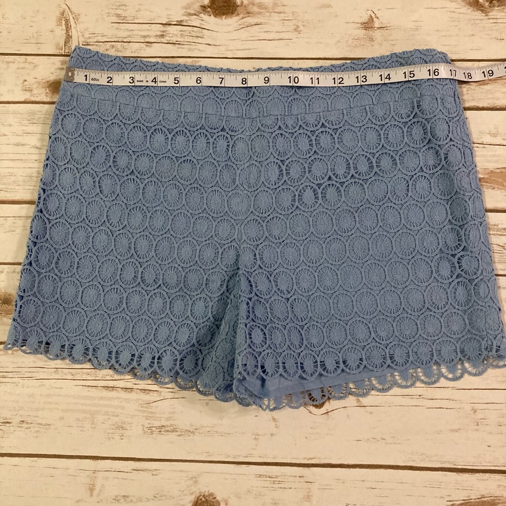 Loft Blue Yo Yo Lace High Band Waist Shorts Size 8